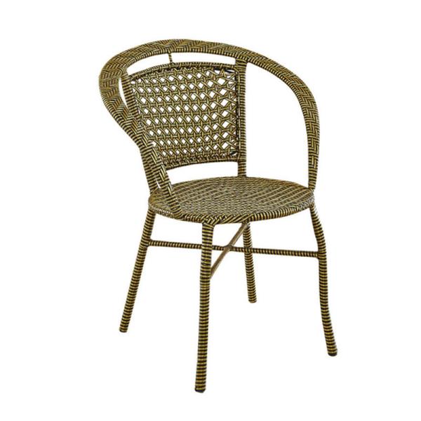 Buy 45cm Depth 64cm Width Cane Outdoor Chairs With Plastic Weaving Flower at wholesale prices