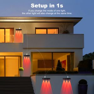 IP65 Solar Fence Light Warm White 3500K LED Garden Light