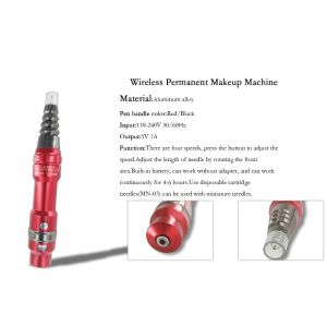 Red Permanent Makeup Tattoo Kit Electric Wireless Rechargeable Permanent Makeup