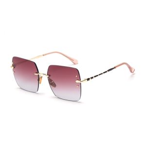 UV400 Gradient Rimless Sunglasses Fashion Rivets Square Polarized Sunglasses