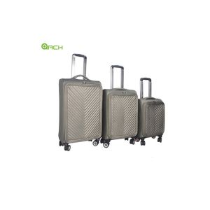 Elegant PU Soft Sided Luggage with Two Spinner Wheels and Internal Trolley System