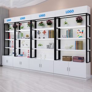 Cosmetic Makeup Wood Retail Display Cases Wooden Wall