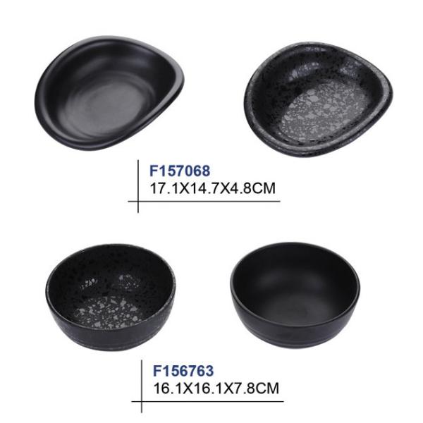 Buy Premium Quality Matte Black Melamine Dinner Bowl BPA Free for Stylish Dining at wholesale prices