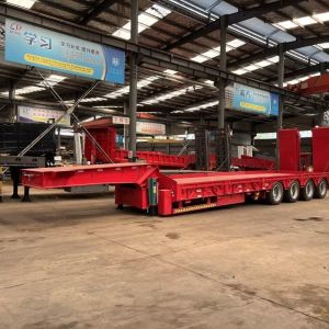 Optional Features 2 Axles Low Bed Trailer for Heavy Equipment Transportation