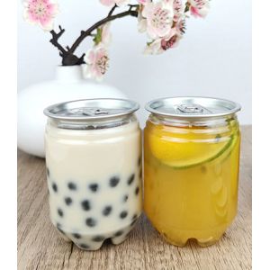 250ml Flower Bottom Plastic Beverage Cans with Easy Pull Cover