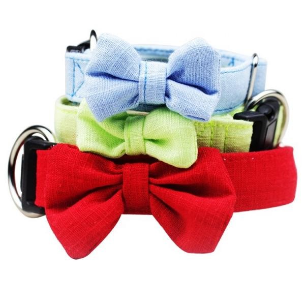 Buy Cute Classic Ribbon Dog Collars , Designer Dog Collars Bamboo Hemp Material at wholesale prices