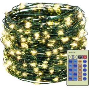 300 LED Christmas Tree String Lights Warm White Dimmable With Remote Control