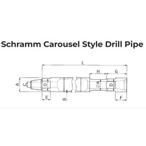 Schramm Drill Pipe and DTH Drill Pipe with Carousel Style, T46 Style, and