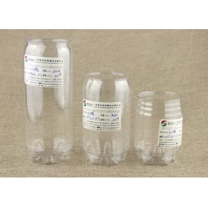 China Clear Plastic Beverage Cans Customised Label With Aluminium Pull Ring on sale