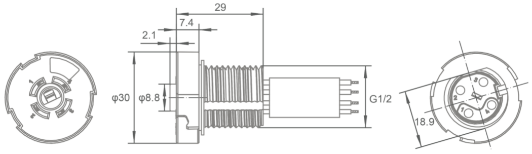 JL-770L Z10 Socket product dimensions diagram