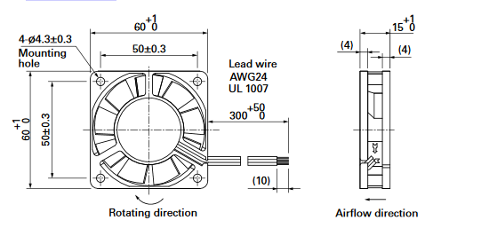 109P0612H701 60x15mm 12V Tachometer Sanyo Denki DC Motor Fan