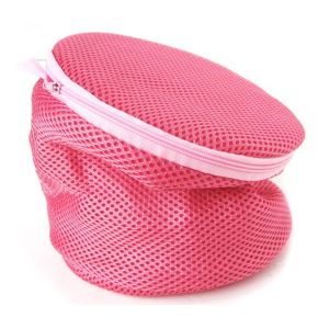 Nylon Barrel Mesh Laundry Bags Foldable Zippered Laundry Bags