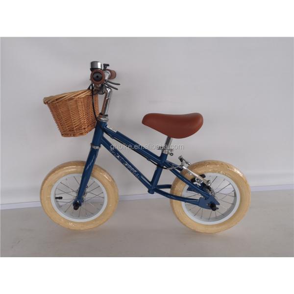 2022 Style Kids Walking Bike for Baby with Front Wicker Basket and Wanda 12 Inch Tires