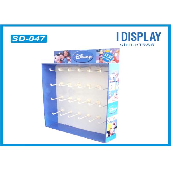 Innovative Corrugated Cardboard Hook Display Stands Blue Color For Phone Case
