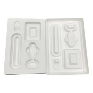 Disposable Wet Press Pulp Tray , Recycled Bagasse Custom Molded Pulp