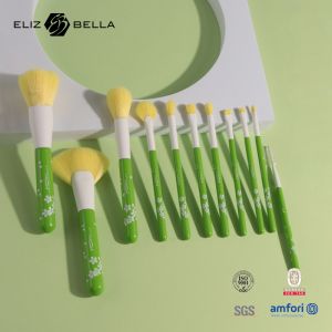 11pcs Private Label Makeup Brush Aluminium Ferrule Synthetic Hair Cosmetic