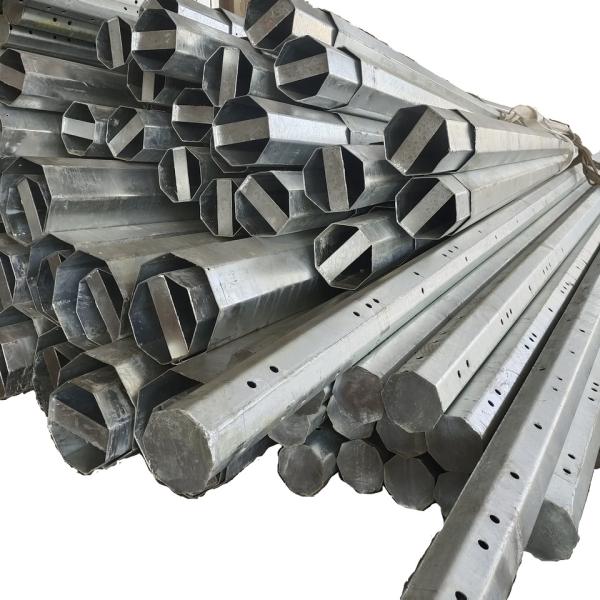 Buy 6m Steel Electric Silver Pole 220V 100mm Hot Dip Galvanized at wholesale prices