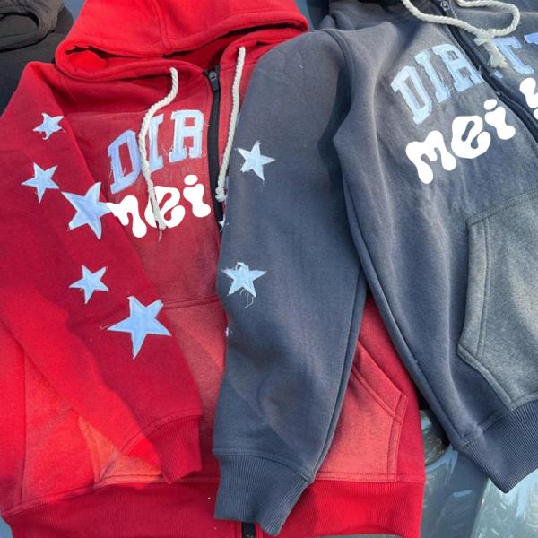 Custom Distressed Hoodie Applique Embroidery Patch Hoodie Pullover Heavyweight French Terry Acid Wash Vintage Hoodies Men