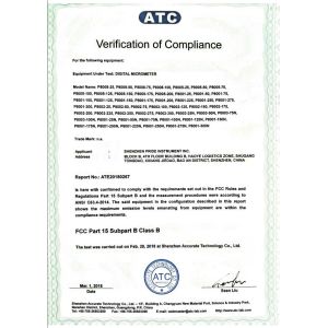 Shenzhen Pride Instrument Inc. Certifications