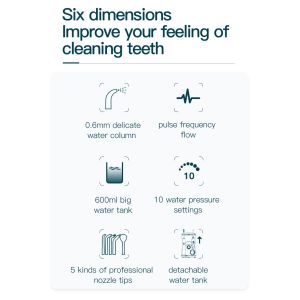 Combo Electric Toothbrush IPX4 Countertop Water Flosser Teeth Whitening 600ml