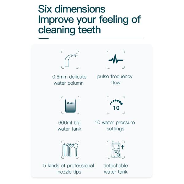 Combo Electric Toothbrush IPX4 Countertop Water Flosser Teeth Whitening 600ml