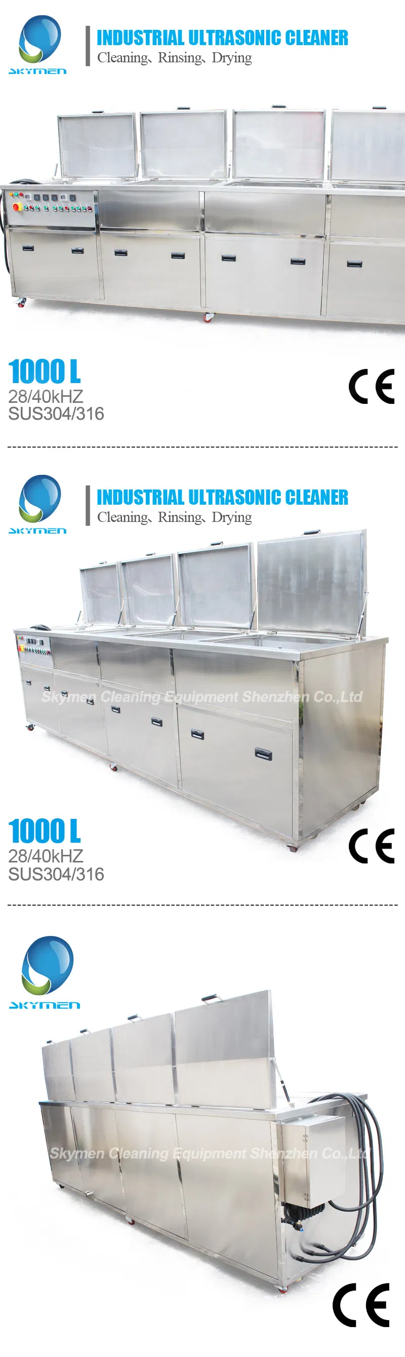 Large Size 1000L Electroplate Ultrasonic Cleaning Machine
