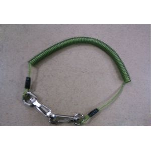 Quality 140MM Green PU Coated Coil Safety Tool Lanyard for Hand Tools for sale