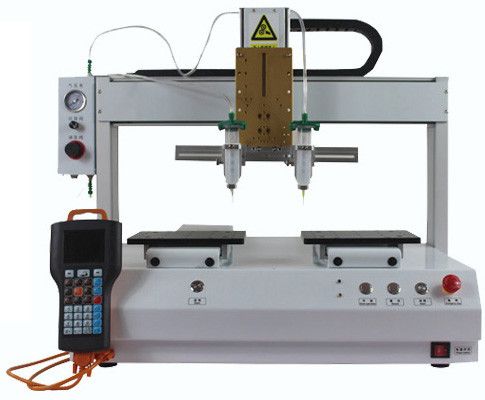 XHL-D6331double head double work table glue dispenser machine 4 axis glue