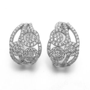 Strip Mosaic Structure 925 Silver CZ Earrings Vivienne Westwood Earrings