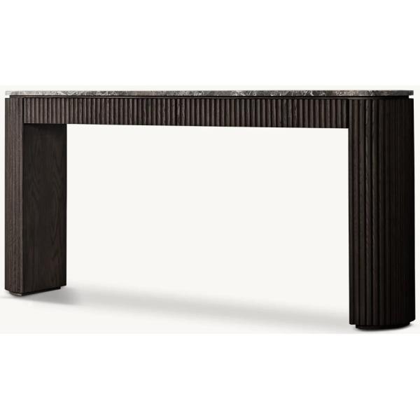 Modern Bedroom Walnut Console Table With Roller Shutter Door Cabinet