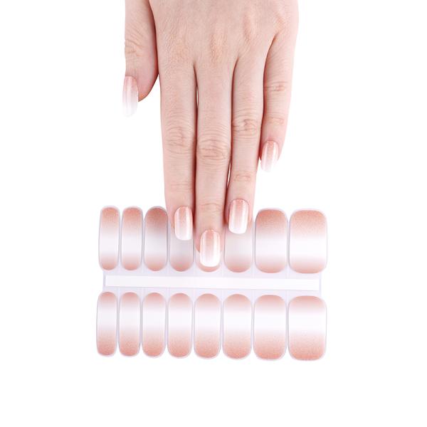 Factory Price Fashionable 3d Nail Sticker Manicure Decoration Semi Cured Gel Nail Wraps Polish Ombre Color Nail Strips