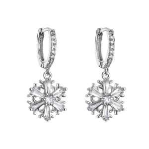 Custom Zircon Crystal Sterling Silver Diamond Earrings Hoop