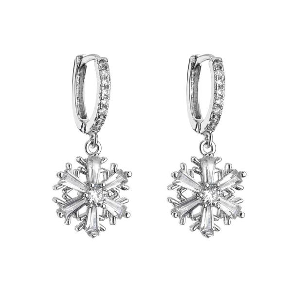 Buy Custom Zircon Crystal Sterling Silver Diamond Earrings Hoop at wholesale prices