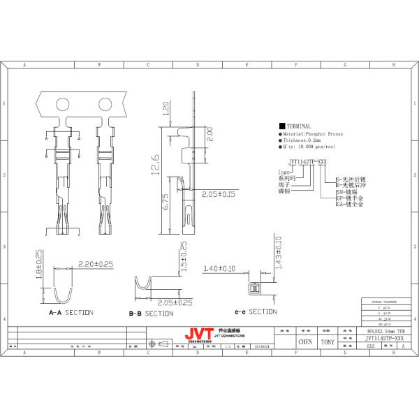 Molex CD-ROM 2.54mm Pitch Wire to Board Connector , PBT UL 94V - 0 PCB Cable Connectors
