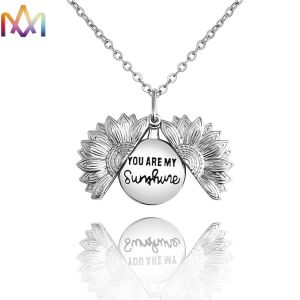 Engraved 304 Stainless Steel Copper You Are My Sunshine Necklace