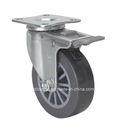 Buy 2mm Thickness PU Wheel Edl Mini 35kg Plate Brake Caster 2622-73 for Heavy Load Needs at wholesale prices