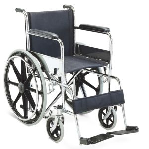 GT-809B Folding Steel Wheelchair Lightweight Collapsible Wheelchair Chromed MAG