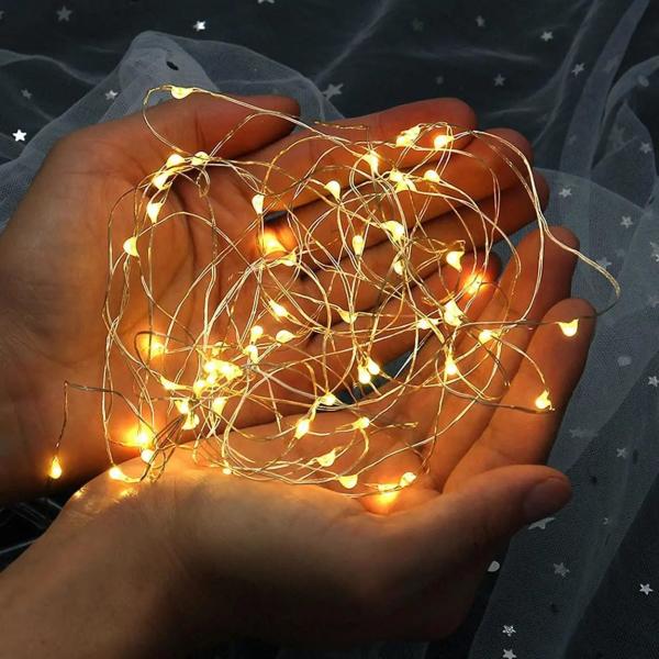 100 LED Fairy Lights Battery Operated Waterproof Twinkle String Lights with Remote Control Timer Warm White