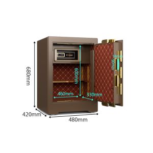 China Dual Intelligent Alarm Commercial Safe Box Solid Steel With 3D Stereo Soft-Roll Leather on sale