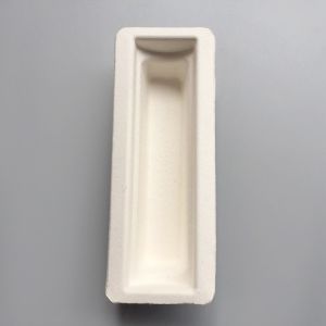 Sustainable Recycled Paper Tray Biodegradable White Dry Press Sugarcane