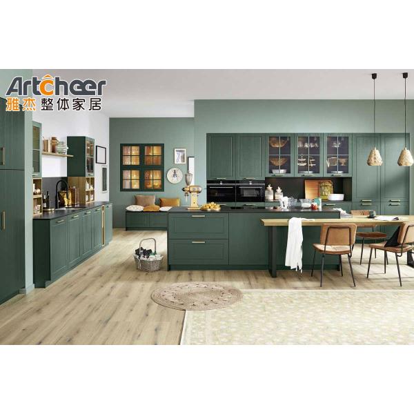 Green and Red Kitchen Cabinet Islands with Seating Modern Wooden Kitchen Furniture Design