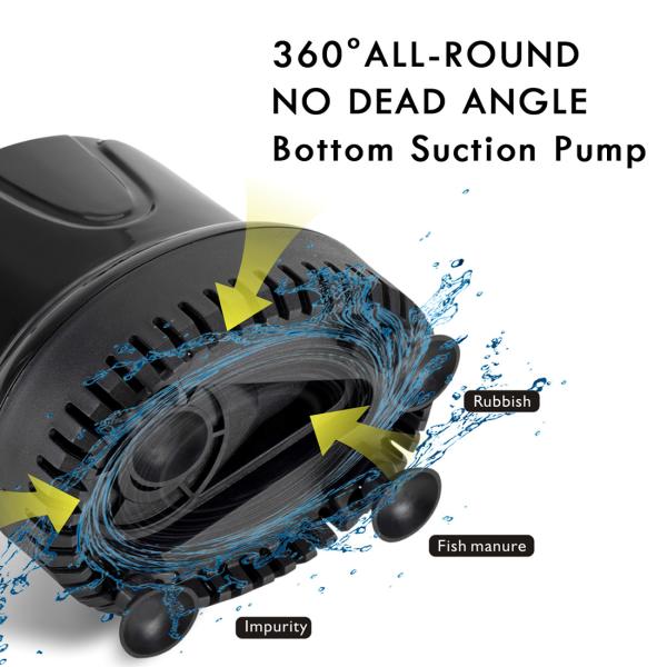 1060 GPH Submersible Aquarium Pump with Adapter Fast and Automatic Electric Water Exchange Aquarium Cleaning Pump Fish Tank Pump