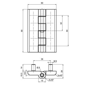 Concealed Butterfly Cabinet Hinges Metal Door OEM With Screw