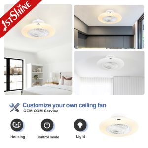 Modern Design 22-inch LED Ceiling Fan with Starry Lampshade and Dimmable Light