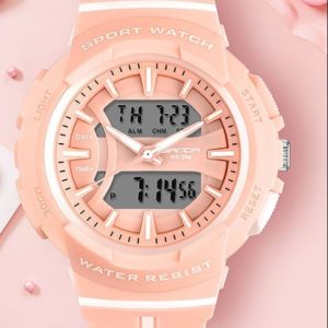 Pink Plastic Quartz Watch PEM 3ATM Plastic Watches For Ladies LCD