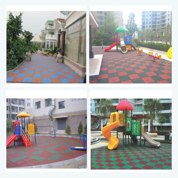 Eco-Friendly 50*50*2cm Rubber Safety Tiles Athletic Running Track Easy To Lay