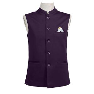 Custom Business Casual Suit Jacket Cotton Silk Solid Waistcoat