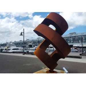 China Large Rusty Abstract Corten Steel Sculpture For Garden on sale