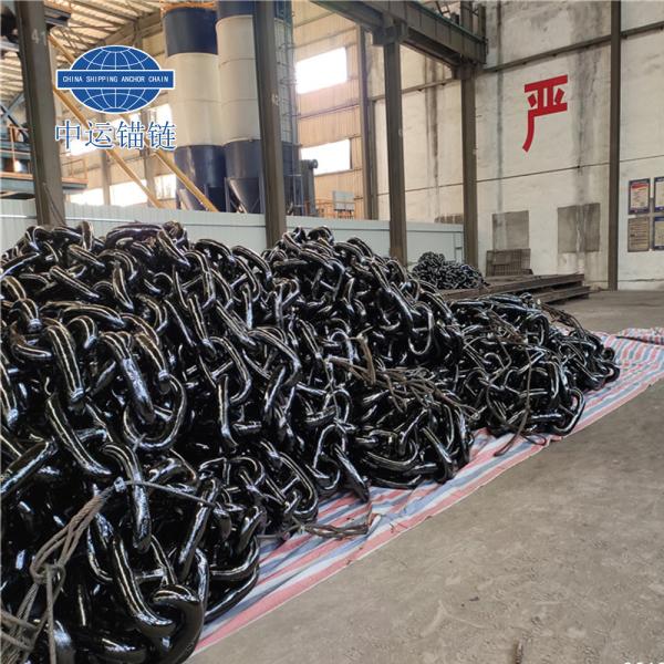 81MM Grade U3 Stud Link Anchor Chain In Stock With Certificate Black Painted