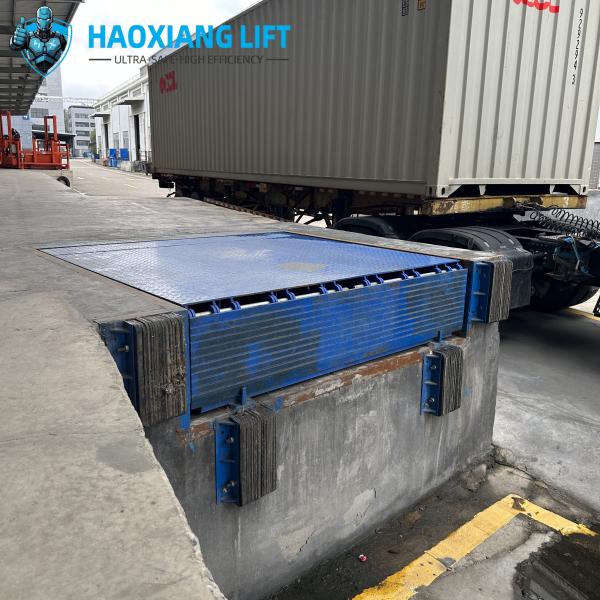 Buy Hydraulic Dock Ramp Gray - Adjustable Height 5T-18T - No Pit Needed for Warehouse Truck Container Handling at wholesale prices